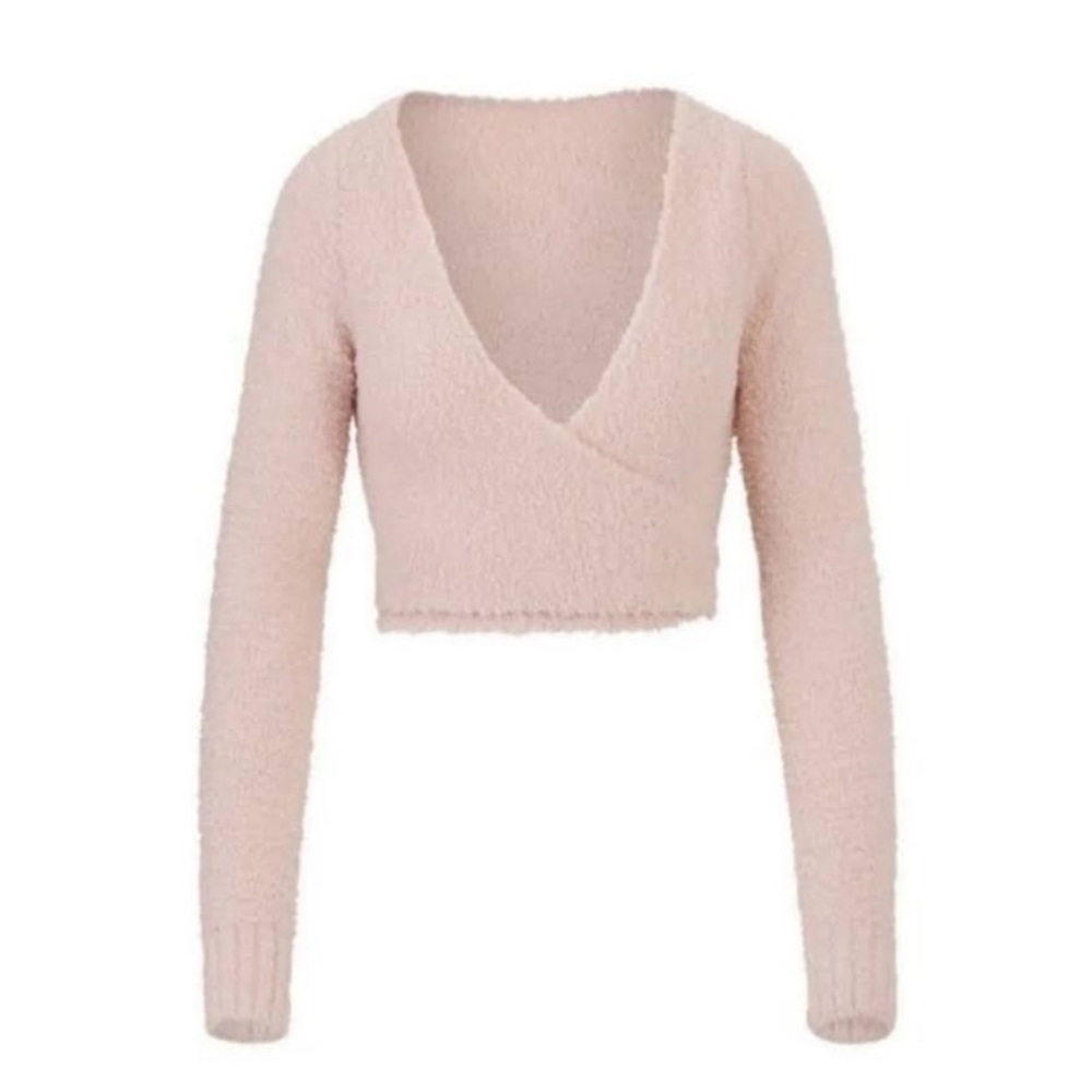 Skims Cozy Dusk Pink Wrap Top